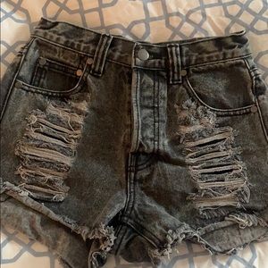 Mink pink denim shorts